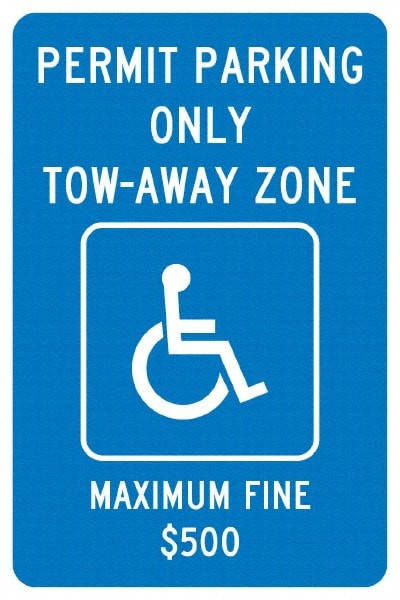 AccuformNMC Permit Parking Only Tow-Away Zone Maximum Fine $500, TMS314G