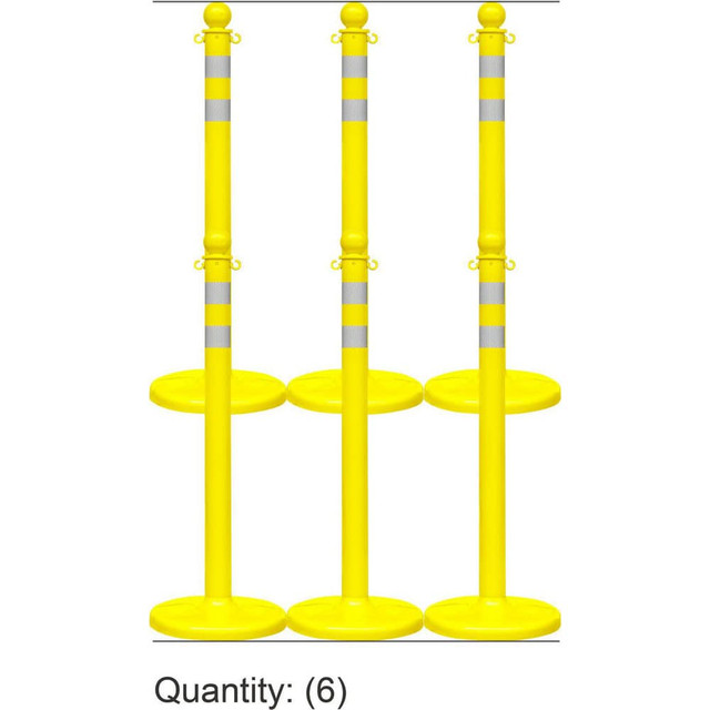 Mr. Chain 72149-6 Pedestrian Barrier Kits; Chain Material: Polyethylene ; Post Material: HDPE ; Surface Pattern: Reflective ; Chain Color: Black ; Post Color: Black ; Chain Trade Size: 8in