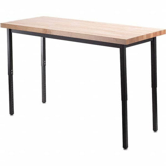 National Public Seating BBUT2448SAH Utility Table: Black & Maple Table Top, 48" OAL, 24" OAW