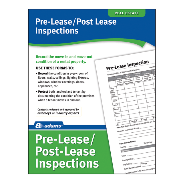TOPS BUSINESS FORMS LF603 Adams Pre-Lease & Post-Lease Inspections TOPS BUSINESS FORMS LF603 Adams Pre-Lease & Post-Lease Inspections
