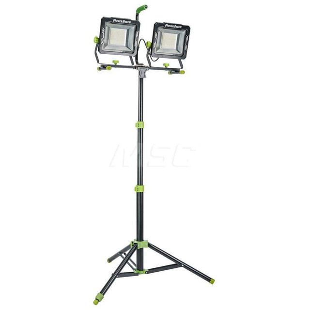 PowerSmith PWLD300T Portable Work Lights; Portable Type: Floor; Tripod; Lamp Type: LED; Power Type: Corded Electric; Plug-in; Corded; Overall Fixture Length (Inch): 34; Battery Chemistry: Corded; Includes: 10 ft Power Cord with Grounded Plug; Cushion