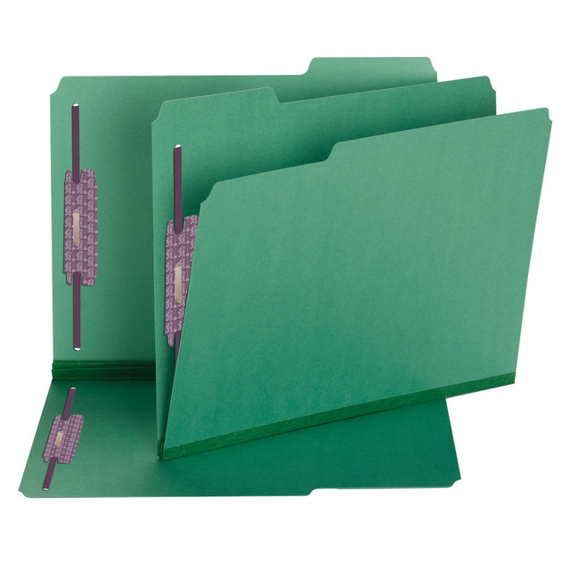 SMEAD MFG CO 14938 Smead Color Pressboard Fastener Folders With SafeSHIELD Coated Fasteners, Letter Size, 1/3 Cut, Green, Box Of 25 SMEAD MFG CO 14938 Smead Color Pressboard Fastener Folders With SafeSHIELD Coated Fasteners, Letter Size, 1/3 Cut, Green, Box Of 25