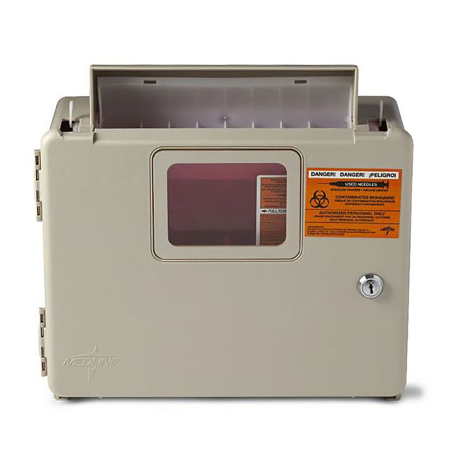 MEDLINE INDUSTRIES, INC. MDS707953 Medline Sharps Container Cabinets, 5 Qt, Tan, Pack Of 5