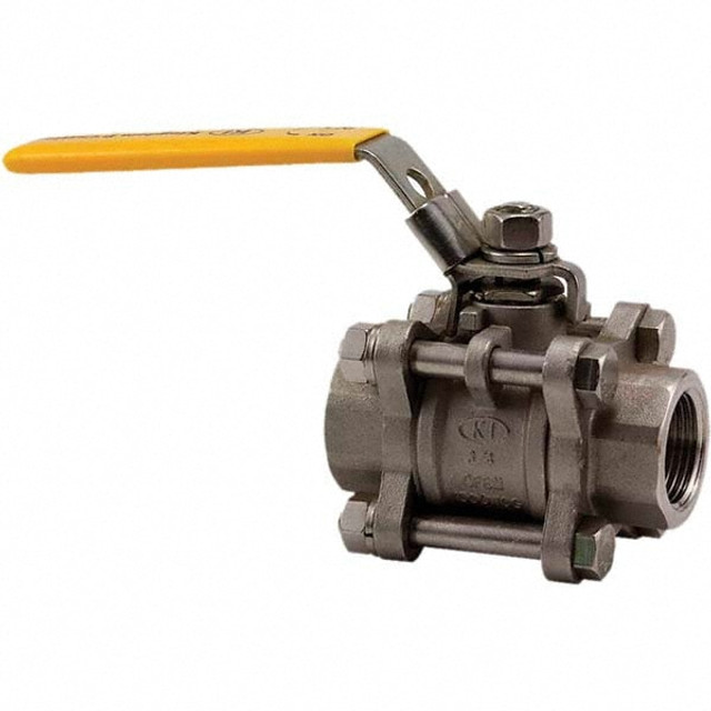 Merit Brass KV310FP-08 3-Piece Manual Ball Valve: 1/2" Pipe, Full Port