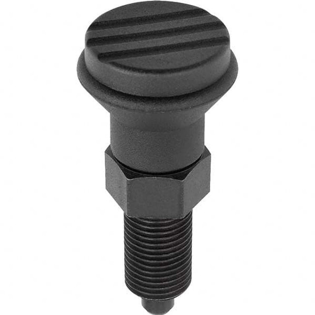 KIPP K0339.01005A4 3/8-16, 15mm Thread Length, 5mm Plunger Diam, Hardened Locking Pin Knob Handle Indexing Plunger