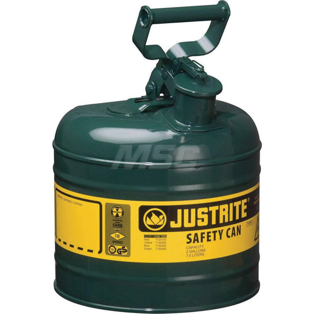 Justrite. 7120400 Safety Can: 2 gal, Steel