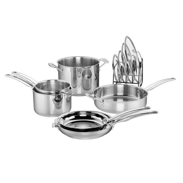 CONAIR CORPORATION Cuisinart N91-11  Smartnest 11-Piece Stainless Steel Cookware Set, Silver