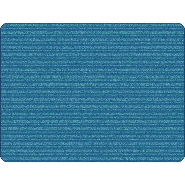 CARPETS FOR KIDS ETC. INC. 1453 Carpets for Kids KIDSoft Subtle Stripes Tonal Solid Rug, 3" x 4ft, Blue/Teal