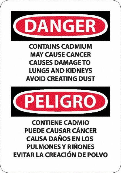AccuformNMC Sign: Rectangle, "Danger - Contains Cadmium May Cause Cancer" ESD29R