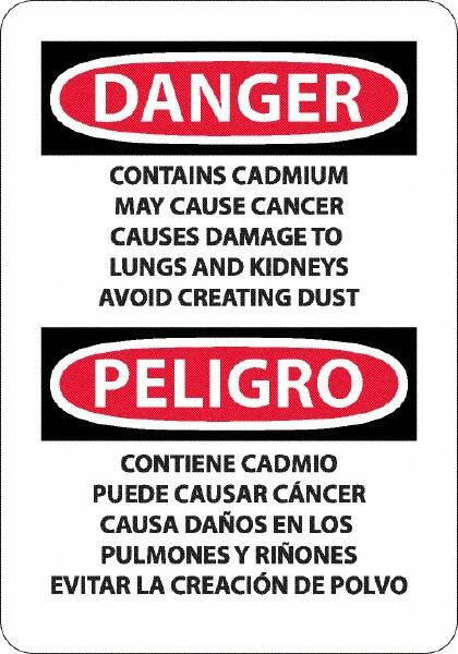 AccuformNMC Sign: Rectangle, "Danger - Contains Cadmium May Cause Cancer" ESD29A