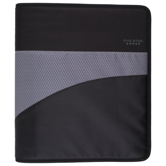 Five Star zipper binders make heading back to school a breeze. Its easier than ever to organize your papers, notes and homework assignments in the spacious and secure zipper binder.  Zippered closure keeps all of your papers secure on the go.  3-ring design accepts letter-size (8-1/2in x 11in), 3-hole-punched papers.  Flexible fabric cover helps protect the papers inside.  1-1/2in capacity. Holds up to 300 sheets of 3-hole punched paper.