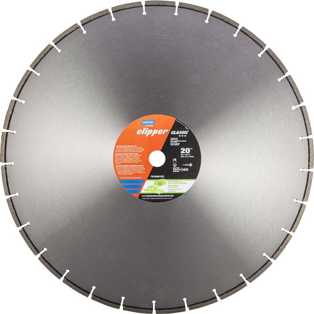 Norton 70184681332 Wet & Dry Cut Saw Blade: 20" Dia, 1" Arbor Hole, 0.125" Kerf Width, 29 Teeth