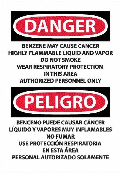 AccuformNMC Sign: Rectangle, "Danger - Benzene May Cause Cancer" ESD27P