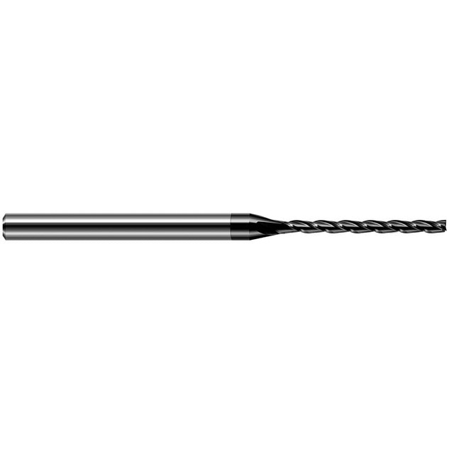 Harvey Tool 34931-C4 Square End Mill: 1/32'' Dia, 3/8'' LOC, 1/8'' Shank Dia, 2-1/2'' OAL, 3 Flutes, Solid Carbide