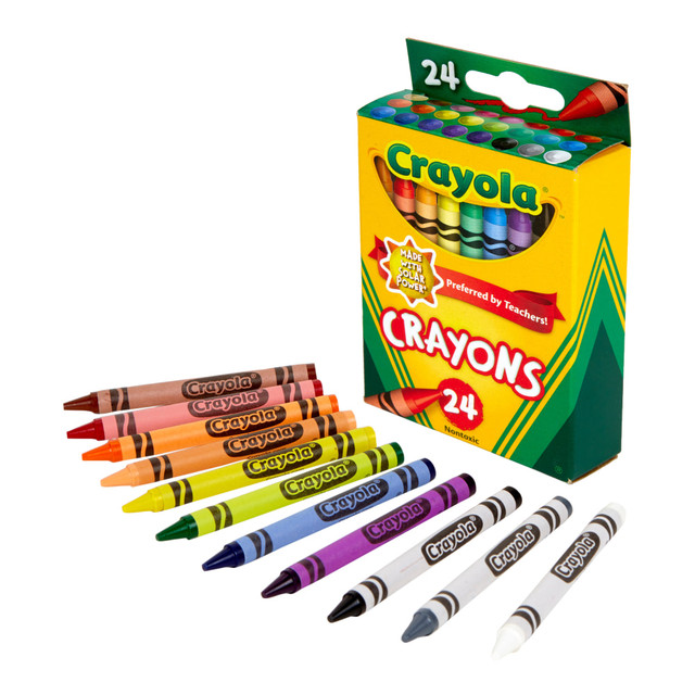 Make a splash without the mess using Crayola Crayons. The waterproof, smudgeproof formula takes the mess out of art time, and the color palette lets creativity shine in a rainbow of hues. Whether their working on a portrait on paper or a special project on another material, your childs drawing and message stands out in brilliant color.  Ideal for paper, cardboard, wood and fabric.  Bright, smooth color laydown.  Smudgeproof/waterproof.  Sturdy Crayola crayon box.  Includes a Crayola crayons 24-pack.  ACMI Certified AP Nontoxic. For detailed information see www.acmiart.org.  Less harsh chemicals - made with fewer harsh chemicals, or safer chemicals than typical alternatives, helping  reduce your use of and exposure to substances that may be more harmful to your health and the environment.