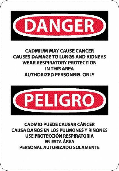AccuformNMC Sign: Rectangle, "Danger - Cadmium May Cause Cancer" ESD28A