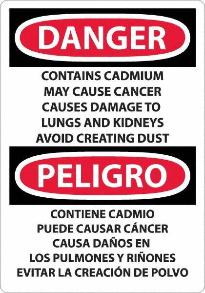 AccuformNMC Sign: Rectangle, "Danger - Contains Cadmium May Cause Cancer" ESD29AC