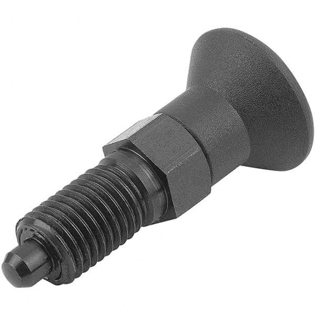 KIPP K0338.1410 M20x1.5, 25mm Thread Length, 10mm Plunger Diam, Hardened Locking Pin Knob Handle Indexing Plunger