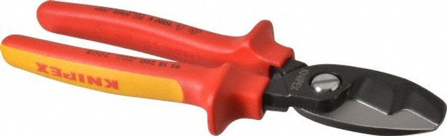 Knipex 95 18 200 SBA Cable Cutter: 0.8" Capacity, Steel Handle, 8" OAL