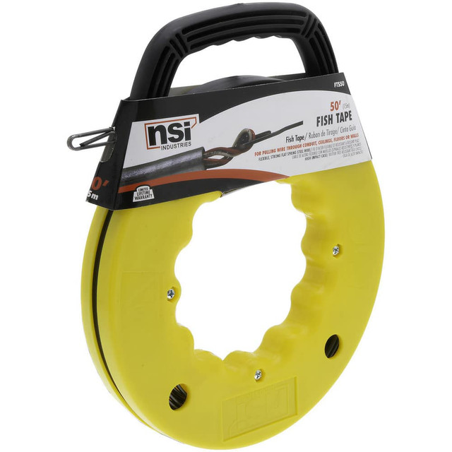 NSI Industries FTS50 Fish Tape; Tape Type: Marked ; Material: Steel ; Winder Case: Yes ; Tape Thickness: 0.125in ; Tape Thickness (Decimal Inch): 0.125in