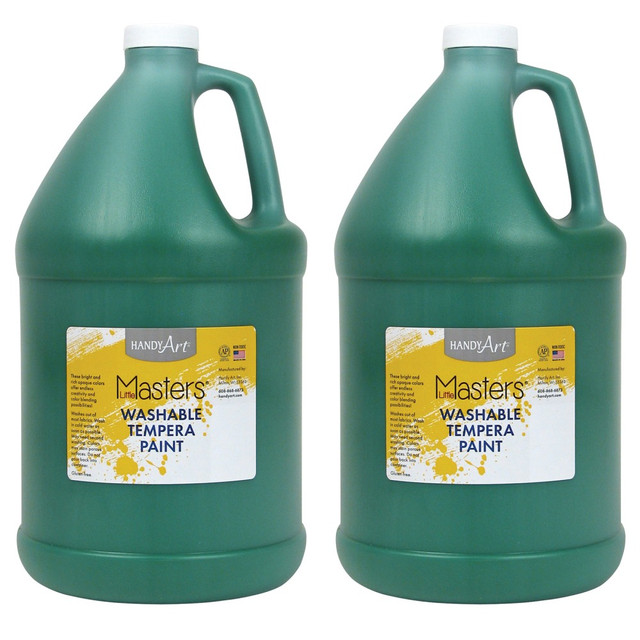 Little Masters RPC214745-2 Washable Tempera Paint, 128 Oz, Green, Pack Of 2 Little Masters RPC214745-2 Washable Tempera Paint, 128 Oz, Green, Pack Of 2