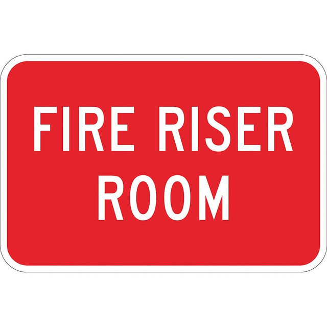 Lyle Signs T1-1832-EG18X12 Fire & Exit Signs; Type: Fire Riser Sign ; Legend: Fire Riser ; Message or Graphic: Message Only ; Material: Reflective Aluminum ; Language: English ; Viewing Points: Single-View