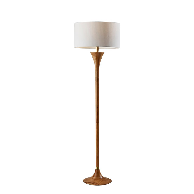 ADESSO INC 1601-12 Adesso Rebecca Floor Lamp, 60inH, White Shade/Natural Base