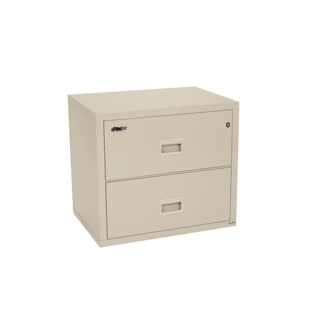 FIRE KING INTERNATIONAL, INC. 2R3122-CPAWG FireKing Turtle 31-1/8inW x 22-1/8inD Lateral 2-Drawer Insulated Fireproof File Cabinet, Parchment, White Glove Delivery