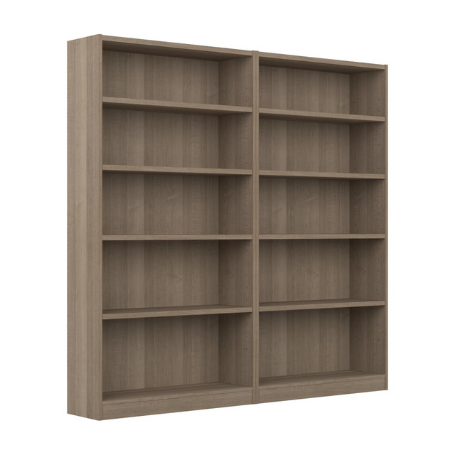 BUSH INDUSTRIES INC. UB003AG Bush Furniture Universal 72inH 5-Shelf Bookcases, Ash Gray, Set Of 2 Bookcases, Standard Delivery BUSH INDUSTRIES INC. UB003AG Bush Furniture Universal 72inH 5-Shelf Bookcases, Ash Gray, Set Of 2 Bookcases, Standard Delivery