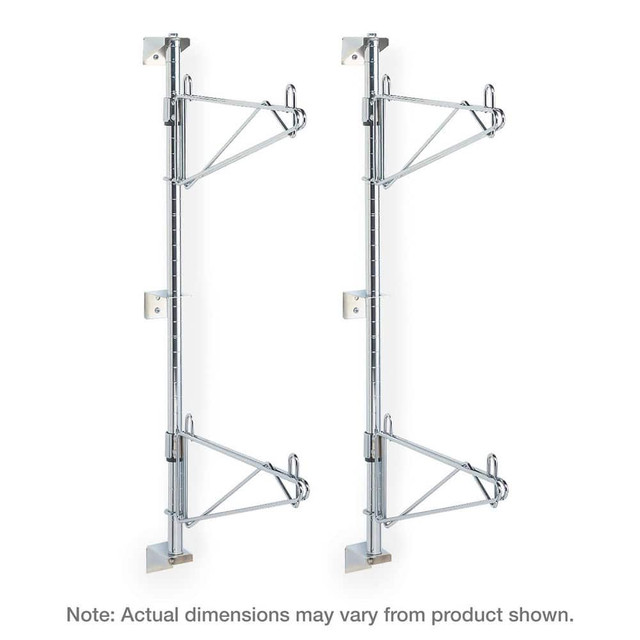 Metro SW51C Open Shelving Accessories & Components; Component Type: Post-Type Wall Mount End Unit Kit ; For Use With: Metro Super Erecta Shelving ; Material: Steel ; Load Capacity: 250 ; Color: Silver ; Finish: Chrome