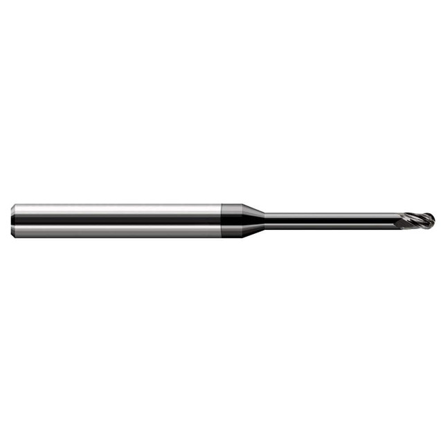 Harvey Tool 966031-C4 Ball End Mill: 0.031" Dia, 0.046" LOC, 3 Flute, Solid Carbide