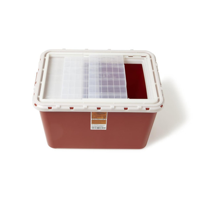 MEDLINE INDUSTRIES, INC. MDS705208SL Medline Biohazard Containers, Slide Lid, 8 Gallons, Red, Pack Of 10 MEDLINE INDUSTRIES, INC. MDS705208SL Medline Biohazard Containers, Slide Lid, 8 Gallons, Red, Pack Of 10
