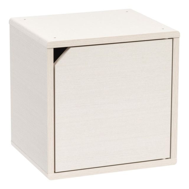 IRIS USA, INC. Iris 596423  14inH Cube Storage With Door, White Pine