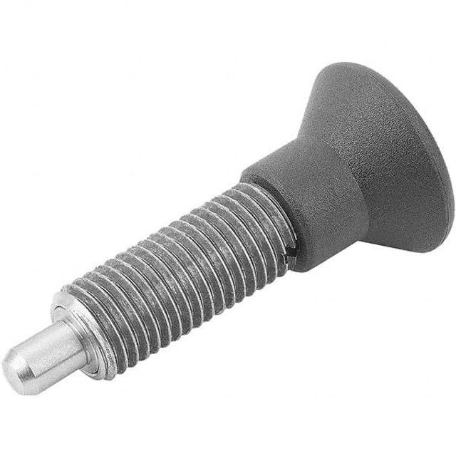 KIPP K0633.211206 M12x1.5, 28mm Thread Length, 6mm Plunger Diam, Locking Pin Knob Handle Indexing Plunger