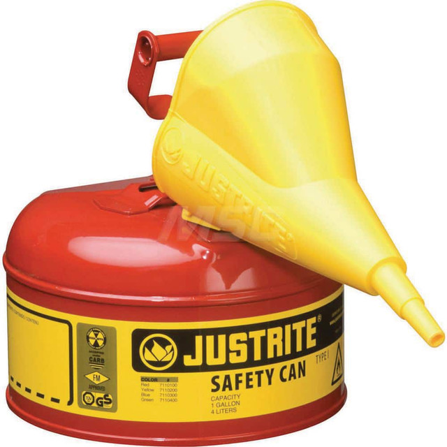 Justrite. 7110110 Safety Can: 1 gal, Steel