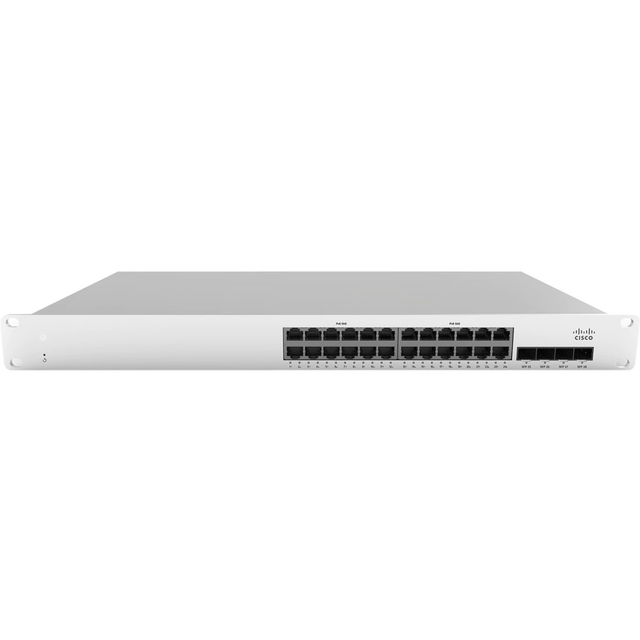 CISCO MS210-24P-HW Meraki MS210-24P Ethernet Switch - 24 Ports - Manageable - 3 Layer Supported - Modular - 4 SFP Slots - 448 W Power Consumption - Twisted Pair, Optical Fiber - 1U - Rack-mountable CISCO MS210-24P-HW Meraki MS210-24P Ethernet Switch - 24 Ports - Manageable - 3 Layer Supported - Modular - 4 SFP Slots - 448 W Power Consumption - Twisted Pair, Optical Fiber - 1U - Rack-mountable