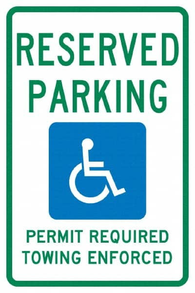 AccuformNMC Reserved Parking Permit Required Towing Enforced, TMS306G