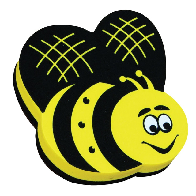Ashley ASH10019-6  Productions Magnetic Whiteboard Erasers, 3 3/4in, Bee, Pack Of 6