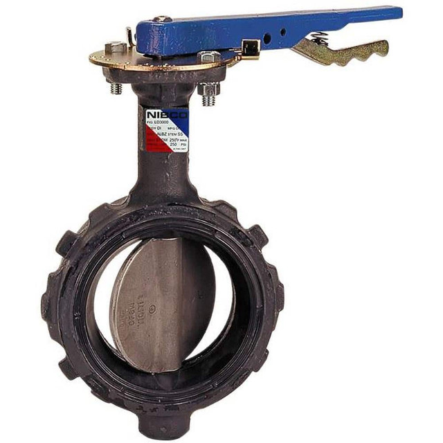 NIBCO NLH360L Manual Wafer Butterfly Valve: 8" Pipe, Gear Handle