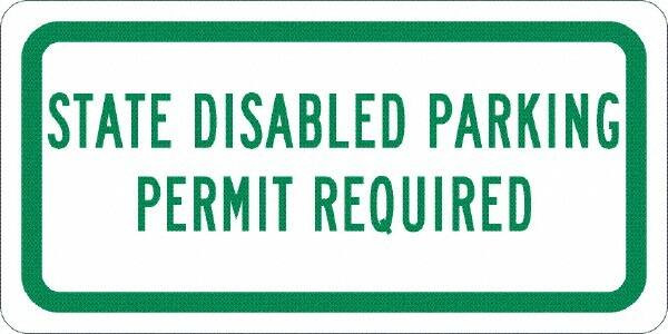 AccuformNMC Tow Away Sign: Rectangle, "State Disabled Parking Permit Required" TMAS17H