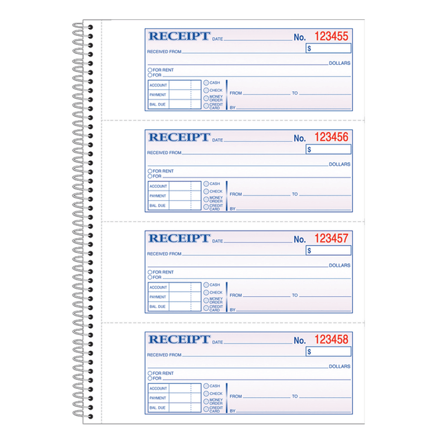 TOPS BUSINESS FORMS SC1182 Adams Carbonless 2-Part Spiral Money/Rent Receipt Book, 7 5/8in x 11in, Book Of 200 Sets TOPS BUSINESS FORMS SC1182 Adams Carbonless 2-Part Spiral Money/Rent Receipt Book, 7 5/8in x 11in, Book Of 200 Sets