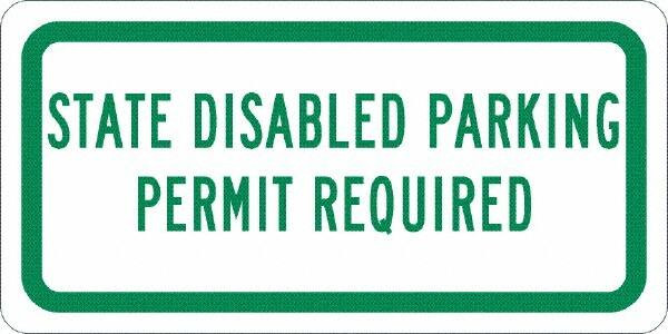 AccuformNMC Tow Away Sign: Rectangle, "State Disabled Parking Permit Required" TMAS17G
