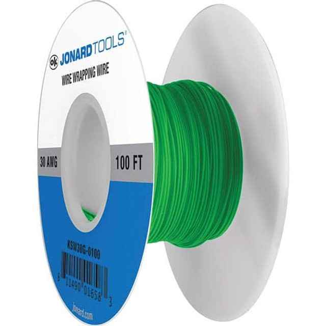 Jonard Tools KSW30G-0100 Hook Up Wire; Wire Size (sq mm): 0.25 (mm); Wire Size (AWG): 30 ; Number of Strands: 1 ; Jacket Color: Green ; Standards Met: UL 1423