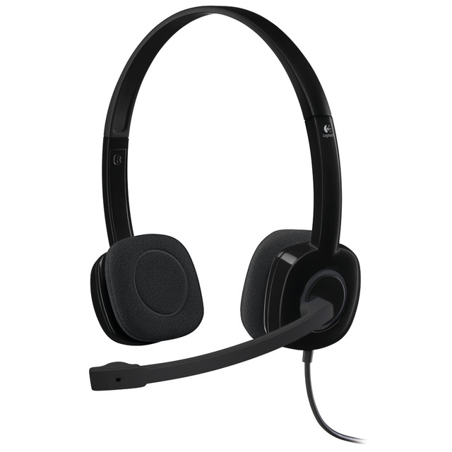 LOGITECH 981-000587  H151 On-Ear Stereo Headset, Black