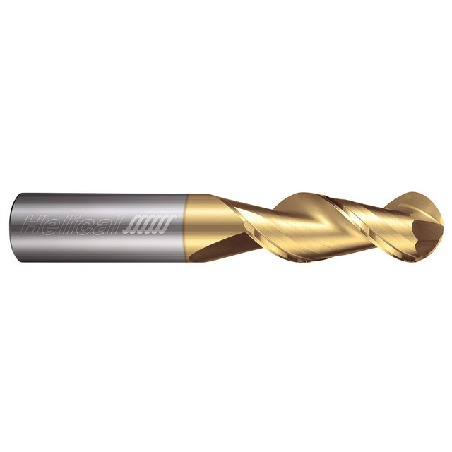 Helical Solutions 17467 Ball End Mill:  0.5000" Dia,  1.2500" LOC,  2 Flute,  Solid Carbide