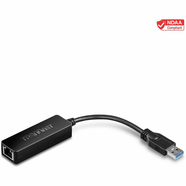 TRENDNET INC. TU3-ETG TRENDnet USB 3.0 To Gigabit Ethernet Adapter, Full Duplex 2Gbps Ethernet Speeds, Up To 1Gbps, USB-A, Windows & Mac Compatibility, USB Powered, Simple Setup, Black, TU3-ETG - USB 3.0 to Gigabit Ethernet Adapter TRENDNET INC. TU3-ETG TRENDnet USB 3.0 To Gigabit Ethernet Adapter, Full Duplex 2Gbps Ethernet Speeds, Up To 1Gbps, USB-A, Windows & Mac Compatibility, USB Powered, Simple Setup, Black, TU3-ETG - USB 3.0 to Gigabit Ethernet Adapter