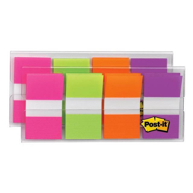 3M CO 680-PGOP2 Post-it Flags, 1in x 1 -11/16in, Assorted Colors, 20 Flags Per Pad, Pack Of 8 Pads