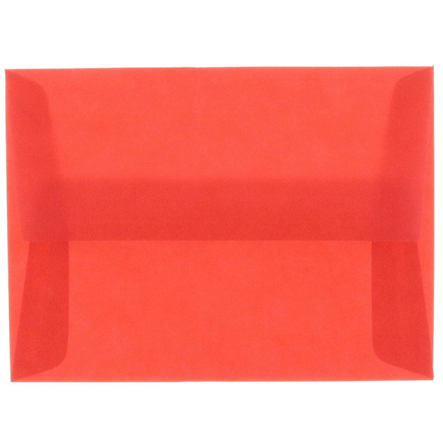 SEAGATE TECHNOLOGY LLC 1591618 JAM Paper Translucent Envelopes, #4 Bar (A1), Gummed Seal, Primary Red, Pack Of 25