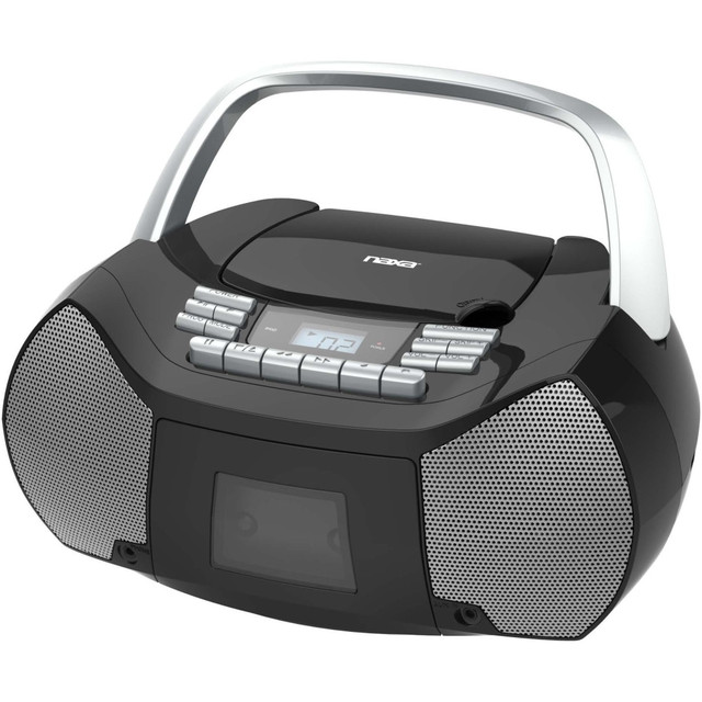 NAXA ELECTRONICS, INC. Naxa NPB-268  Portable CD/Cassette Boombox - 1 x Disc - 2.40 W - Silver, Black - CD-DA - Auxiliary Input