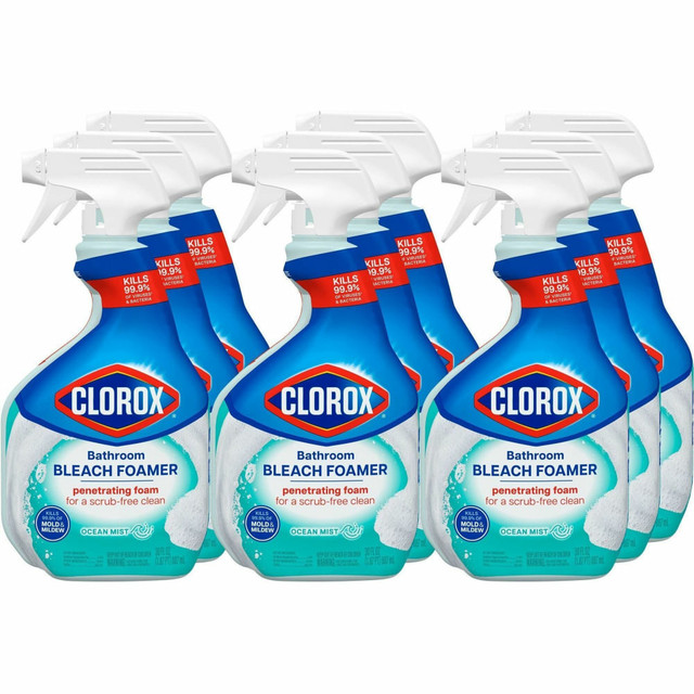 THE CLOROX COMPANY 30614CT Clorox Disinfecting Bathroom Foamer with Bleach - For Bathroom - 30 fl oz (0.9 quart) - Disinfectant - Clear - 9 / Carton THE CLOROX COMPANY 30614CT Clorox Disinfecting Bathroom Foamer with Bleach - For Bathroom - 30 fl oz (0.9 quart) - Disinfectant - Clear - 9 / Carton